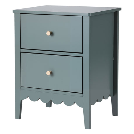 Casuarina 2 Drawer Bedside Table, Green