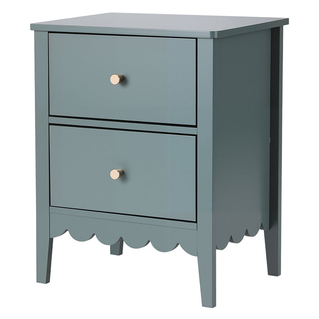 Casuarina 2 Drawer Bedside Table, Green