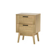 Broken Head Rattan 2 Drawer Bedside Table, Oak