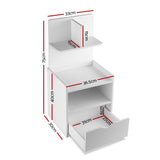 Artiss EVERMORE Bedside Table with 1 Drawer and Open Shelves in White — Allure Home Collections