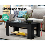 Artiss Lift-Top Coffee Table — Black with Hidden Storage — Allure Home Collections