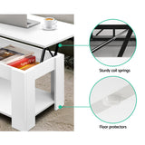 Artiss Lift-Top Coffee Table — White with Hidden Storage — Allure Home Collections