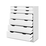 Artiss MYLA 6-Drawer Scandi Tallboy — Woodgrain or Cool White — Allure Home Collections