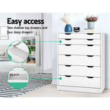 Artiss MYLA 6-Drawer Scandi Tallboy — Woodgrain or Cool White — Allure Home Collections