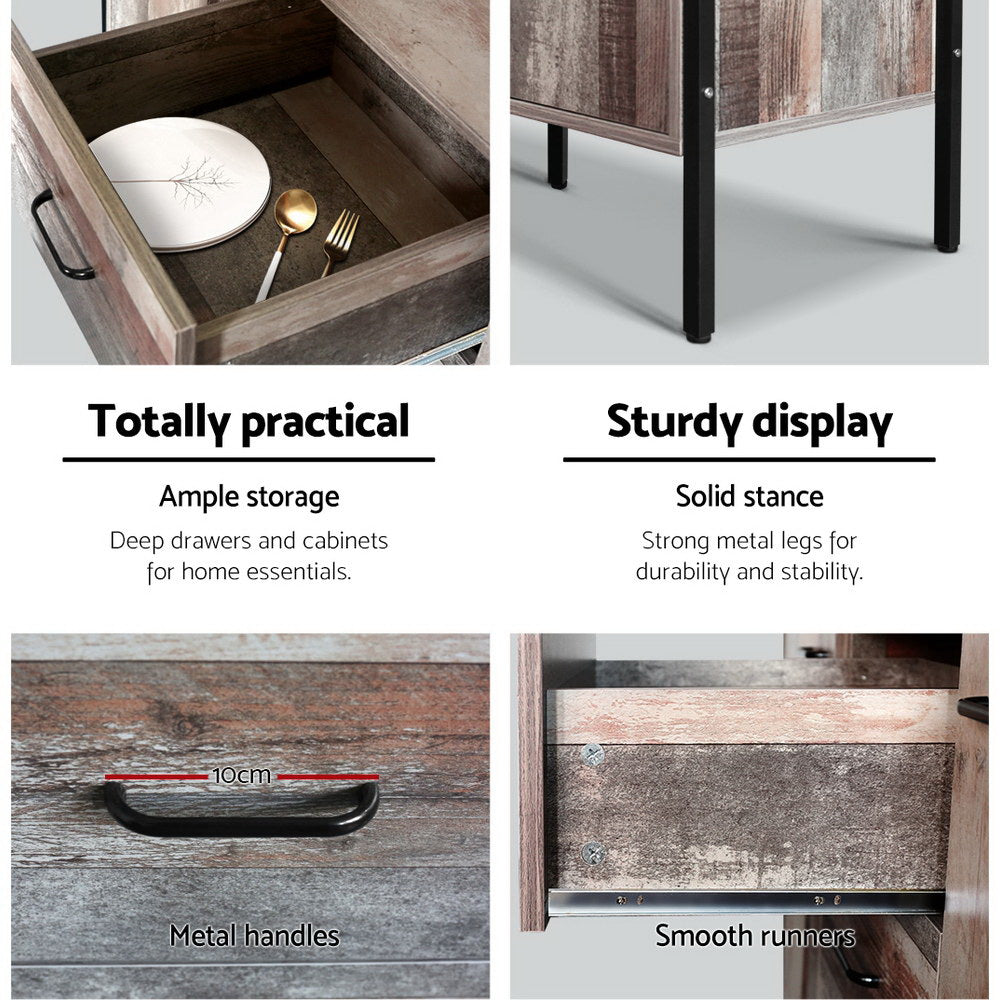 Artiss BARNLY Dark Grey Buffet Sideboard — Rustic Modern, Timeless Appeal — Allure Home Collections
