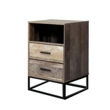 Artiss BADAN Bedside Table with 2 Drawers and Open Shelf — Industrial Style — Allure Home Collections