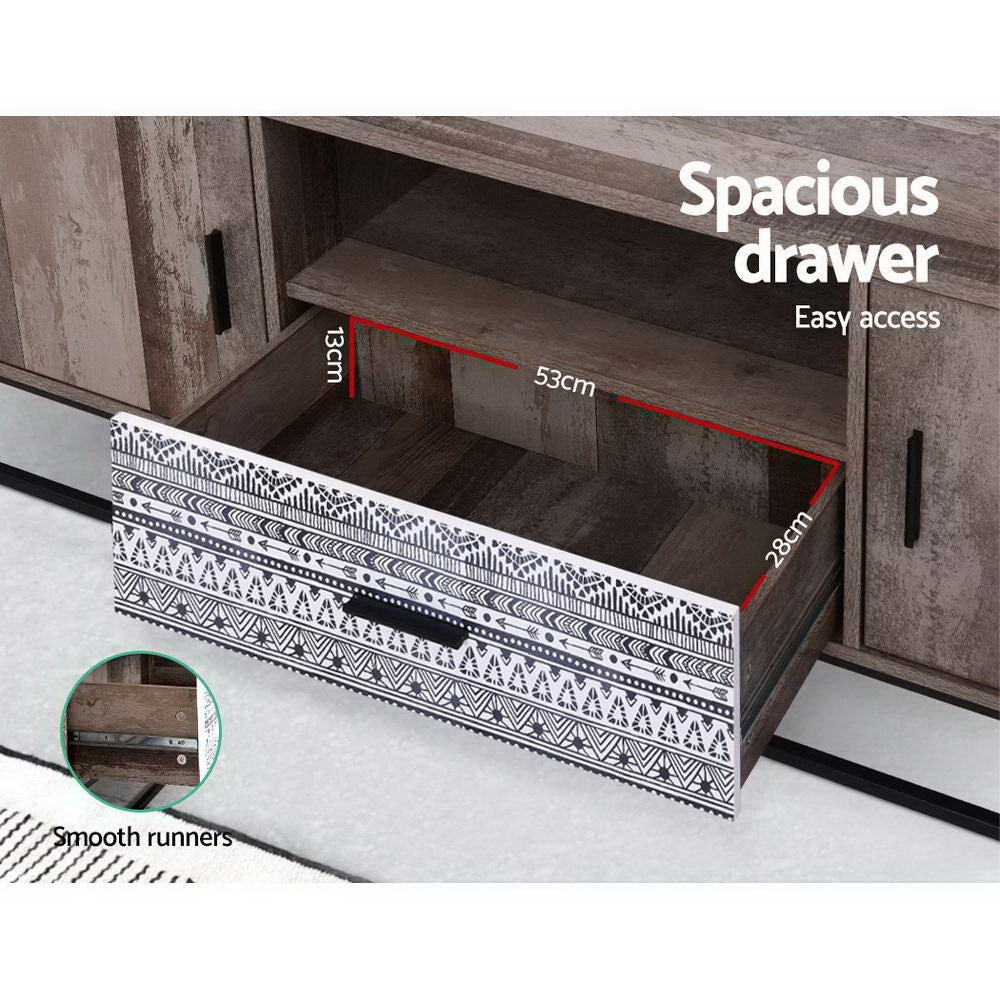 Artiss 180cm Industrial TV Cabinet — E1 Particle Board with Steel Tube Base — Allure Home Collections