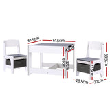 Wakatipu Kids Activity Table and 2 Chairs, Chalkboard, Grey