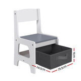 Wakatipu Kids Activity Table and 2 Chairs, Chalkboard, Grey