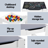 Wakatipu Kids Activity Table and 2 Chairs, Chalkboard, Grey
