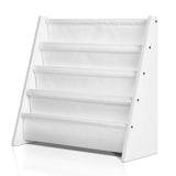 Keezi 4-Tier Kids Bookshelf and Magazine Rack — White — Allure Home Collections