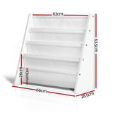 Keezi 4-Tier Kids Bookshelf and Magazine Rack — White — Allure Home Collections