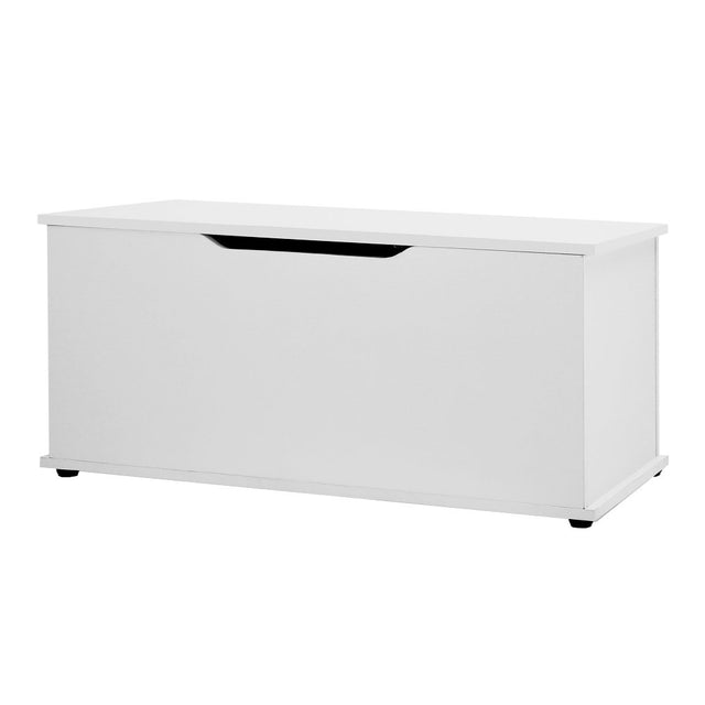White kids toy box storage chest with lid
