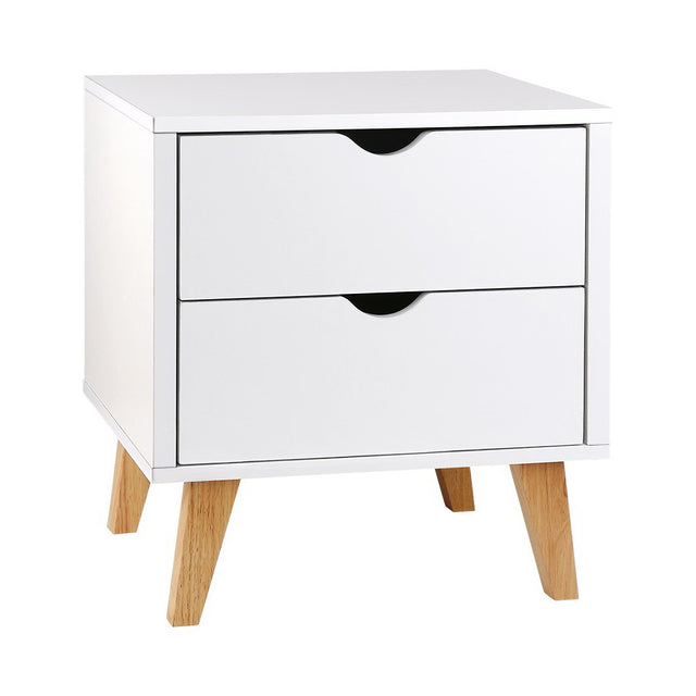 Brooklet 2 Drawer Bedside Table, White