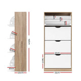 Maroona 4 Tier Shoe Cabinet, White and Wood image 3