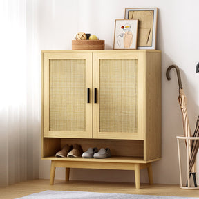 Glenthompson Rattan 5 Tier Shoe Cabinet, Wood