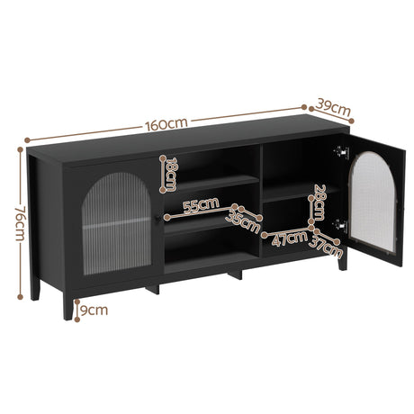 Gol Gol 2 Door Buffet Sideboard, Black