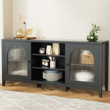 Artiss Black Buffet Sideboard with Shelves and Double Doors — Modern Storage — Allure Home Collections