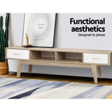 Artiss Gary 180cm Scandinavian TV Cabinet in Oak and White — Allure Home Collections