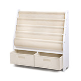 Keezi 4-Tier Kids Bookshelf with Magazine Rack and Drawer — E1 MDF — Allure Home Collections