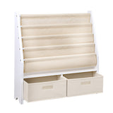Keezi 4-Tier Kids Bookshelf with Magazine Rack and Drawer — E1 MDF — Allure Home Collections