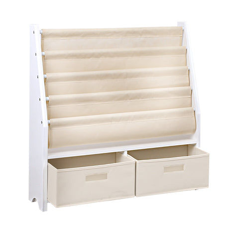 Keezi 4-Tier Kids Bookshelf with Magazine Rack and Drawer — E1 MDF — Allure Home Collections