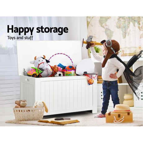 Keezi Kids White Toy Box Chest Storage