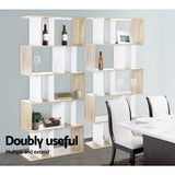 Artiss RITA 5-Tier Bookshelf in White & Oak