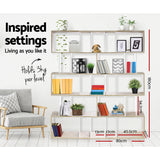 Artiss RITA 5-Tier Bookshelf in White & Oak