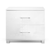 Lismore High Gloss 2 Drawer Bedside Table, White