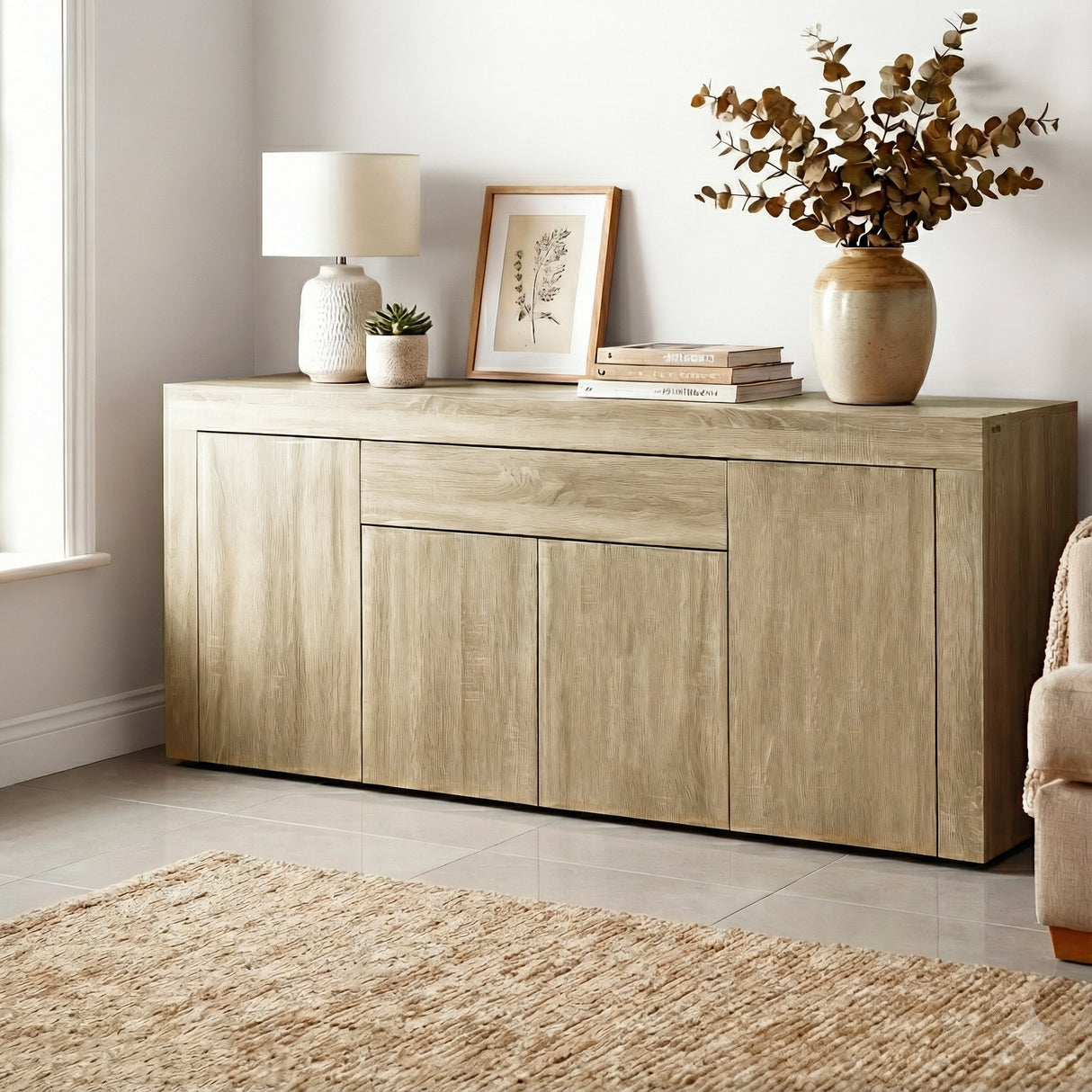Berri 1 Drawer Buffet Sideboard, Oak