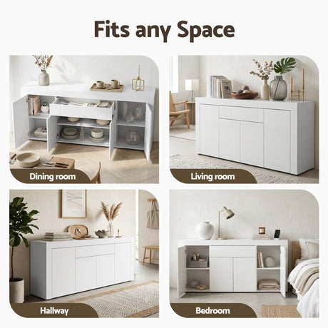 Berri 1 Drawer Buffet Sideboard, White