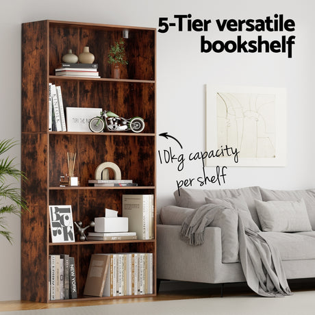 Ovingham 5 Tier Bookshelf, Walnut