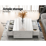 Artiss Trevi White Coffee Table with 4 Drawers — Allure Home Collections