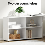 Artiss L-Shaped 130cm White Computer Desk with Bookshelf — Allure Home Collections