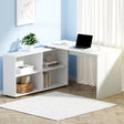 Artiss L-Shaped 130cm White Computer Desk with Bookshelf — Allure Home Collections