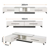 Artiss Extendable TV Cabinet Entertainment Unit Stand White