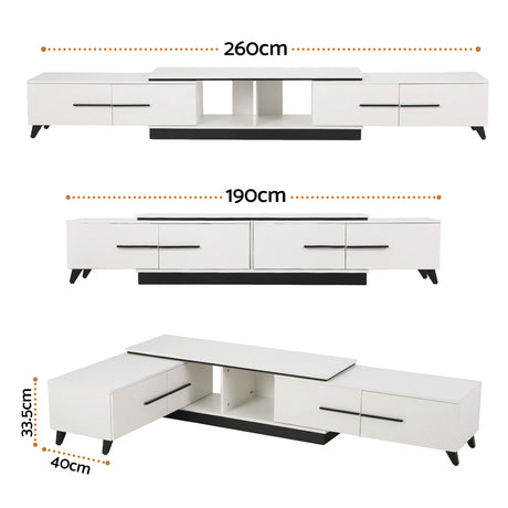 Richmond Extendable TV Unit, White
