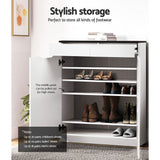 Raglan High Gloss Shoe Cabinet, White image 5