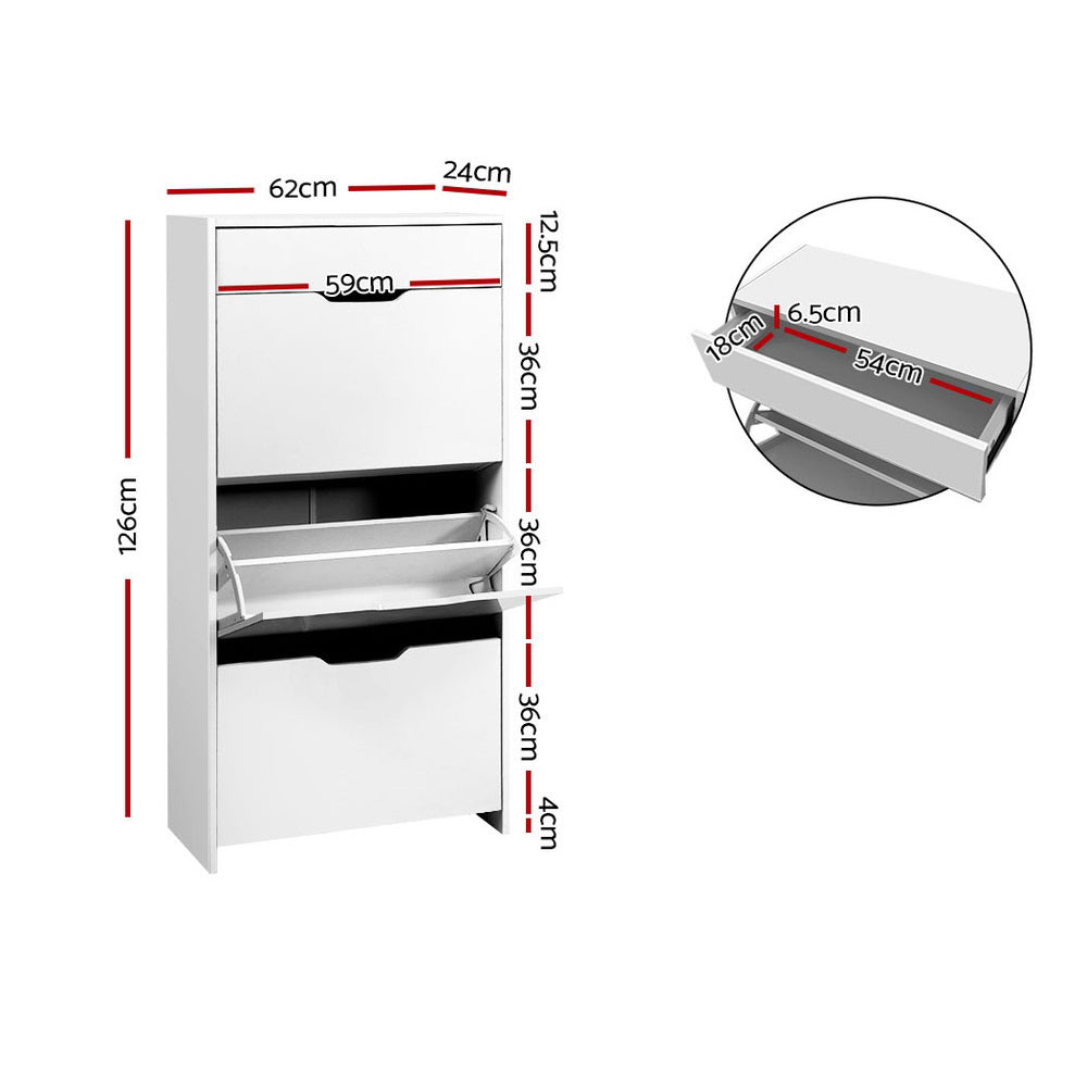Brimpaen 24 Pair Shoe Cabinet, White image 3