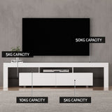 Artiss RGB LED TV Cabinet with High-Gloss UV Finish and Tempered Glass Shelves — Allure Home Collections
