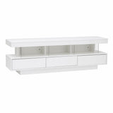 Sandy Bay white 160cm LED entertainment unit with RGB lighting in a modern living room