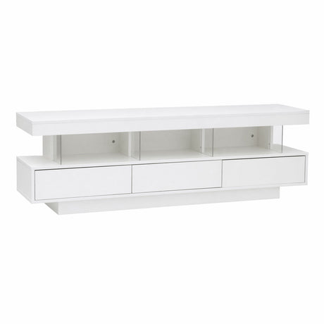 Sandy Bay white 160cm LED entertainment unit with RGB lighting in a modern living room