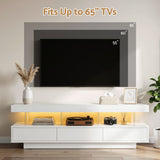 Sandy Bay white 160cm LED entertainment unit with RGB lighting in a modern living room