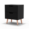 Artiss BODEN Bedside Table with 2 Drawers — Natural and Black — Allure Home Collections