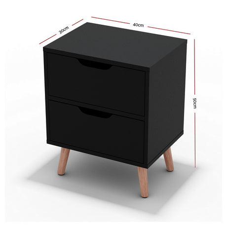 Fremantle Bedside Pair, Black, view 2