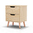 Artiss BODEN Bedside Table with 2 Drawers — Natural and Black — Allure Home Collections