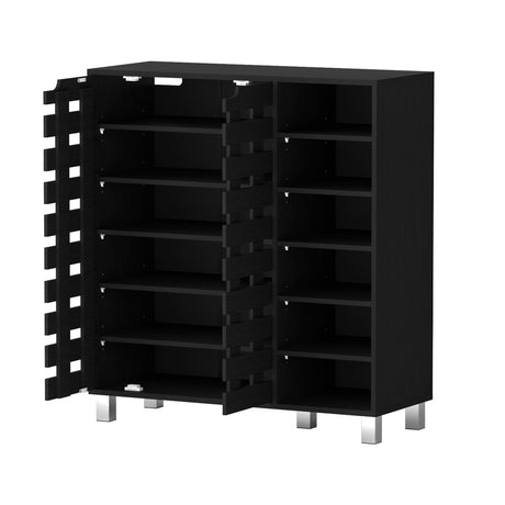 Artiss 6-Tier 24-Pair Black Shoe Rack Cabinet with Storage Shelf — Allure Home Collections