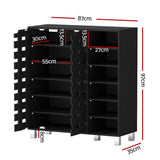 Artiss 6-Tier 24-Pair Black Shoe Rack Cabinet with Storage Shelf — Allure Home Collections