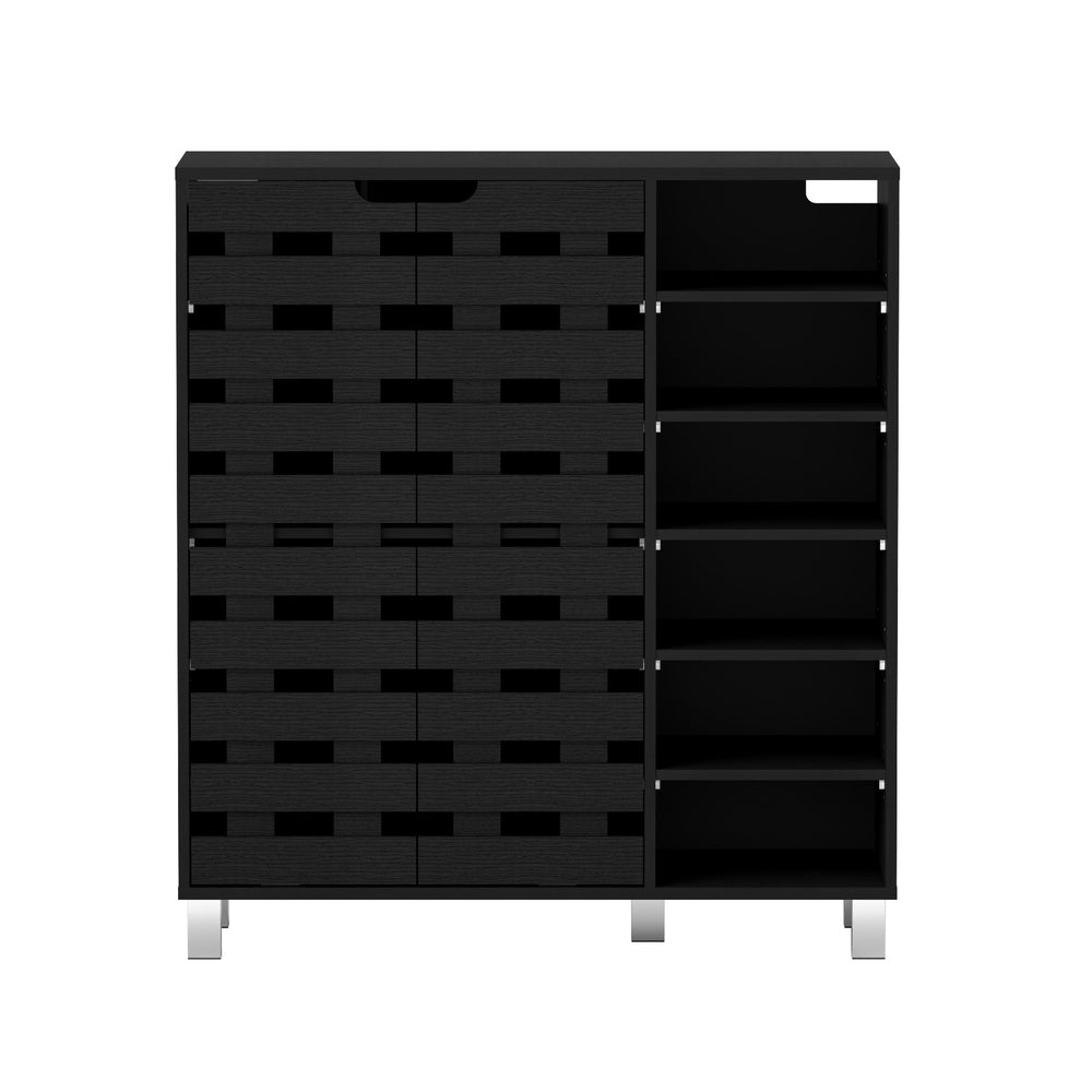Artiss 6-Tier 24-Pair Black Shoe Rack Cabinet with Storage Shelf — Allure Home Collections